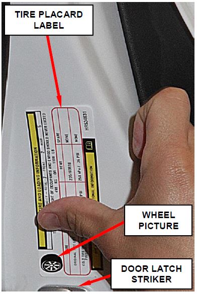 Figure 6 – Install Tire Placard Label