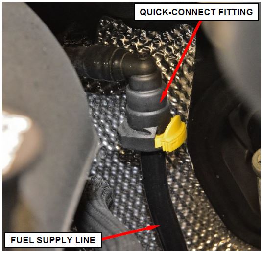 Figure 8 – Fuel Supply Jumper Quick- Connect Fitting Left Side of Engine