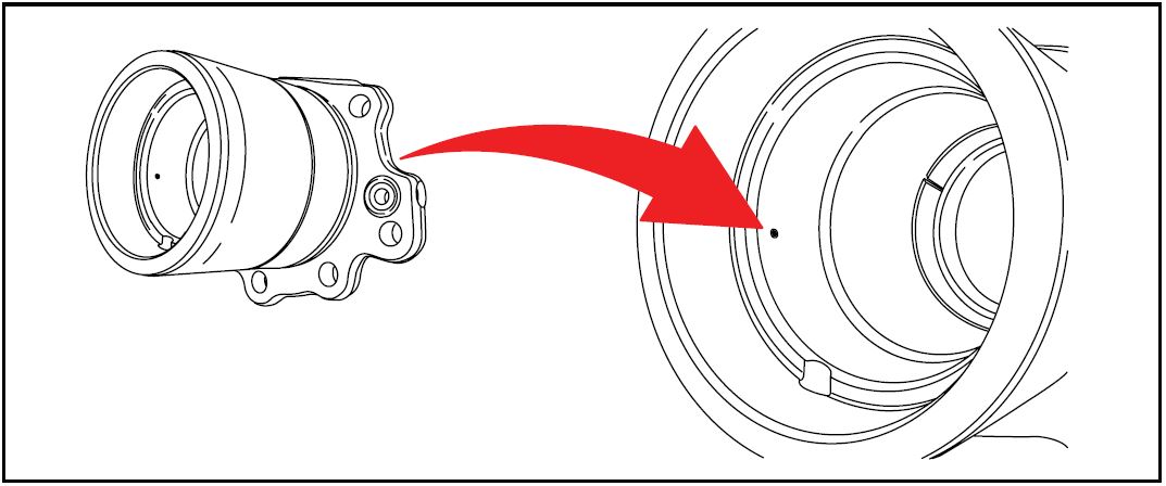 The No. 2 oil seal MUST be positioned so that the seal is aligned over the hole located inside the RH bearing retainer