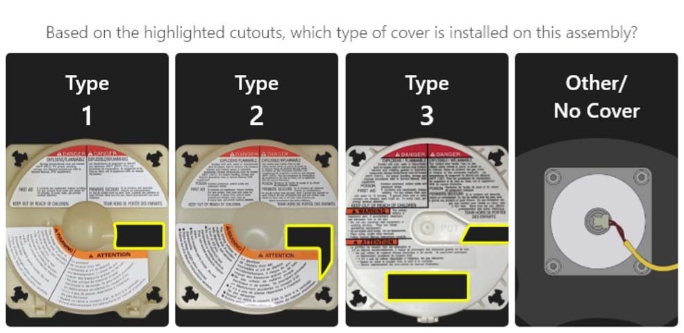 Following the inspection procedure outlined in the bulletin, determine the type of cover installed or if there is no cover