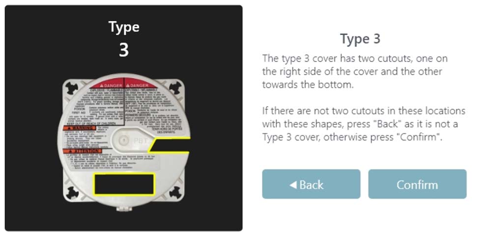 If the Type 3 cover is selected, you will need to take a photo for documentation