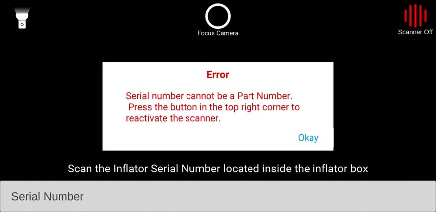 Serial number cannot be a Part Number