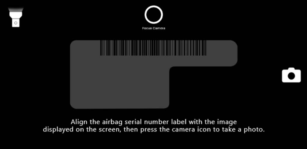 V-SMART will display an example of how to line up the label to take the documentation photo