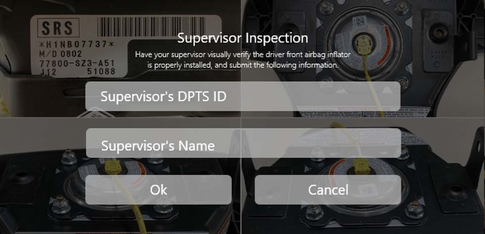 V-SMART will ask for supervisor inspection and validation of the repair