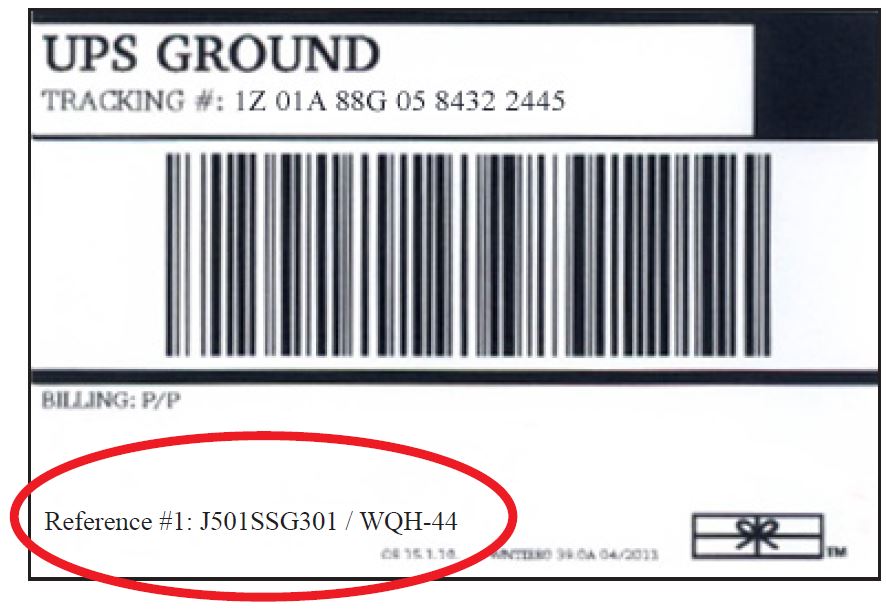 UPS return shipping label