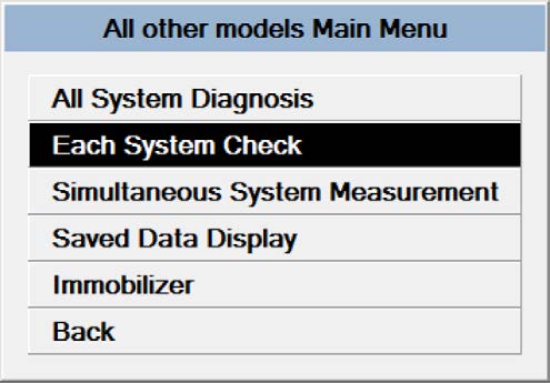 Select “Each System Check”