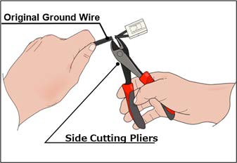 Cut the opposite end of the ORIGINAL ground wire and remove the connector