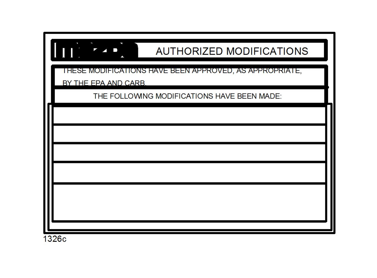 "Authorized Modifications" label (P/N 9999-95-AMDC-97)