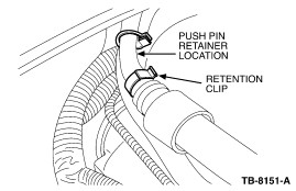 PCV hose push pin retainer